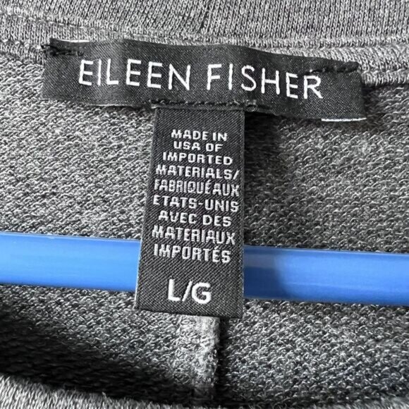 Eileen Fisher Shirt Womens Large Gray Tencel Lyocell Tunic Long Sleeve Made USA - Picture 7 of 11